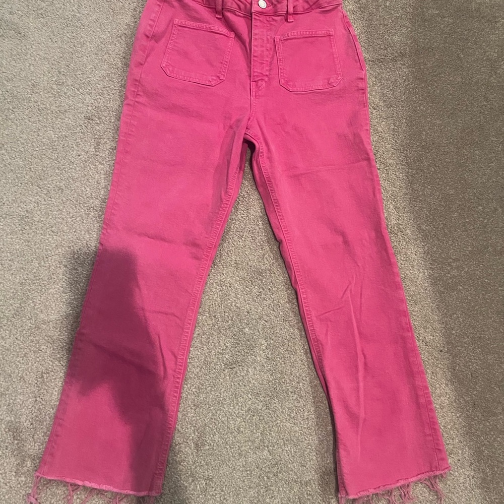 Zara Pink Ankle & Cropped Jeans